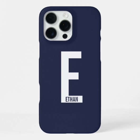 Moderne persoonlijke badmonogram en naam iPhone hoesje (Achterkant)