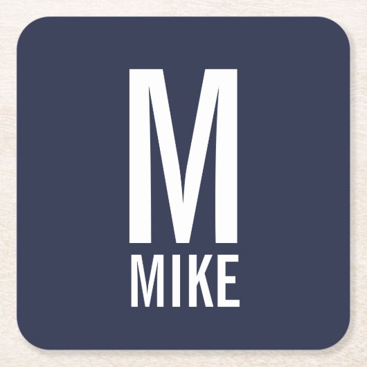 Moderne persoonlijke badmonogram en naam kartonnen onderzetters (Voorkant)