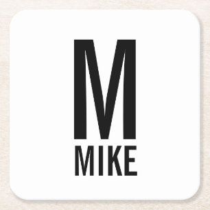 Moderne persoonlijke badmonogram en naam kartonnen onderzetters