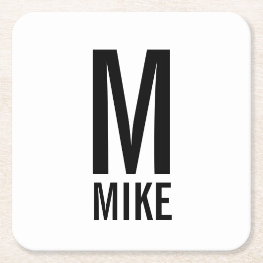 Moderne persoonlijke badmonogram en naam kartonnen onderzetters (Voorkant)