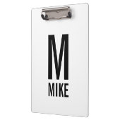 Moderne persoonlijke badmonogram en naam klembord (Links)