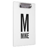 Moderne persoonlijke badmonogram en naam klembord (Rechts)