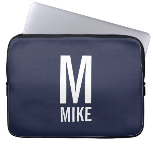 Moderne persoonlijke badmonogram en naam laptop sleeve