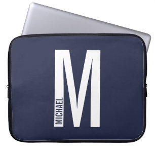 Moderne persoonlijke badmonogram en naam laptop sleeve