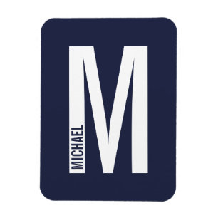 Moderne persoonlijke badmonogram en naam magneet