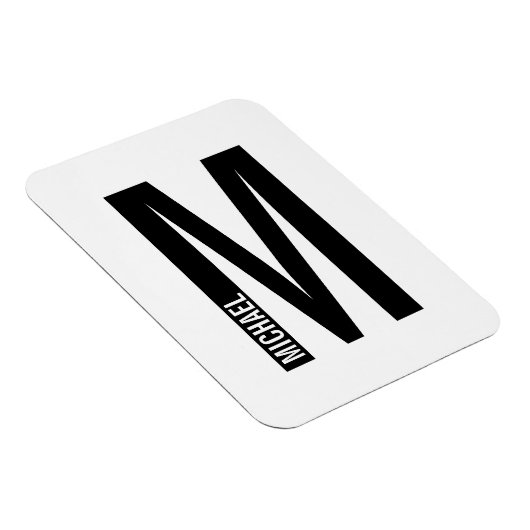 Moderne persoonlijke badmonogram en naam magneet (Rechterzijde)