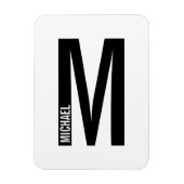 Moderne persoonlijke badmonogram en naam magneet (Verticaal)