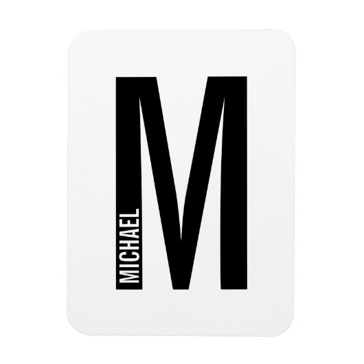 Moderne persoonlijke badmonogram en naam magneet (Verticaal)