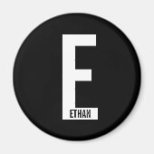 Moderne persoonlijke badmonogram en naam magneet (Voorkant)