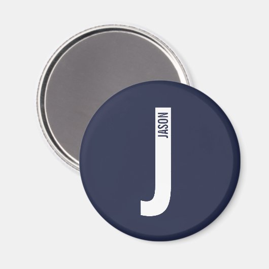 Moderne persoonlijke badmonogram en naam magneet (Voorkant / Achterkant)