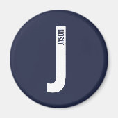 Moderne persoonlijke badmonogram en naam magneet (Voorkant)