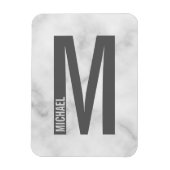 Moderne persoonlijke badmonogram en naam magneet (Verticaal)