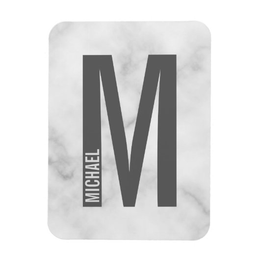 Moderne persoonlijke badmonogram en naam magneet (Verticaal)