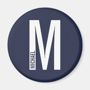 Moderne persoonlijke badmonogram en naam magneet