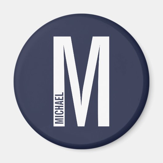 Moderne persoonlijke badmonogram en naam magneet (Voorkant)