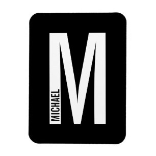 Moderne persoonlijke badmonogram en naam magneet