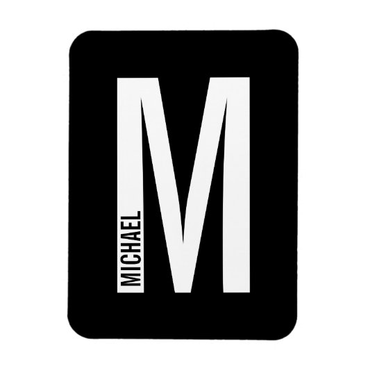 Moderne persoonlijke badmonogram en naam magneet (Verticaal)