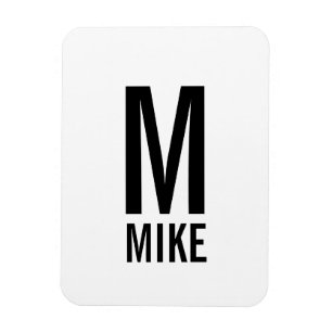 Moderne persoonlijke badmonogram en naam magneet