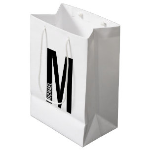 Moderne persoonlijke badmonogram en naam medium cadeauzakje
