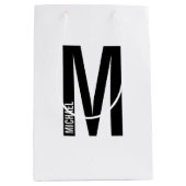 Moderne persoonlijke badmonogram en naam medium cadeauzakje (Voorkant)