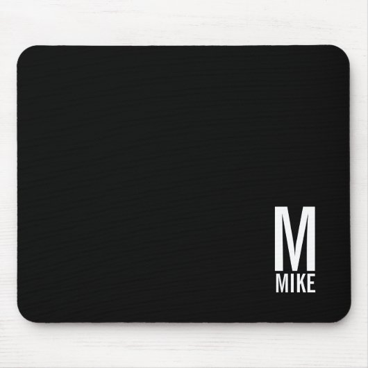 Moderne persoonlijke badmonogram en naam muismat (Voorkant)