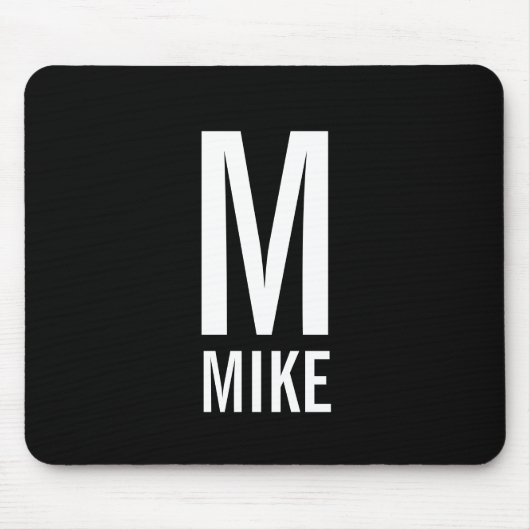 Moderne persoonlijke badmonogram en naam muismat (Voorkant)