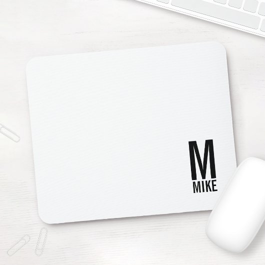 Moderne persoonlijke badmonogram en naam muismat