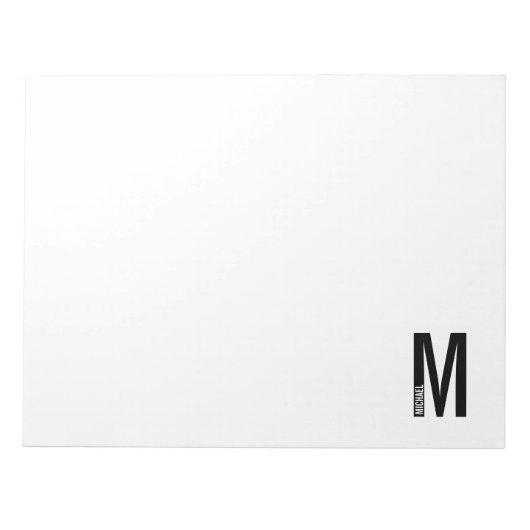 Moderne persoonlijke badmonogram en naam notitieblok (Voorkant)