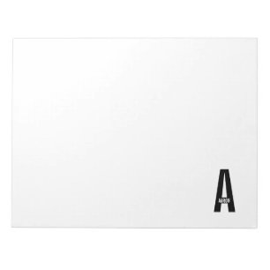 Moderne persoonlijke badmonogram en naam notitieblok