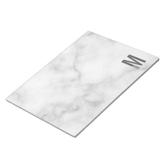 Moderne persoonlijke badmonogram en naam notitieblok (Schuin)