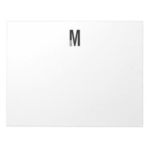 Moderne persoonlijke badmonogram en naam notitieblok