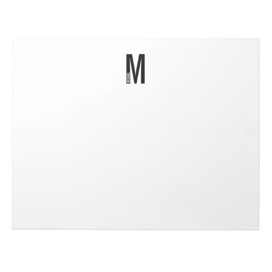 Moderne persoonlijke badmonogram en naam notitieblok (Voorkant)