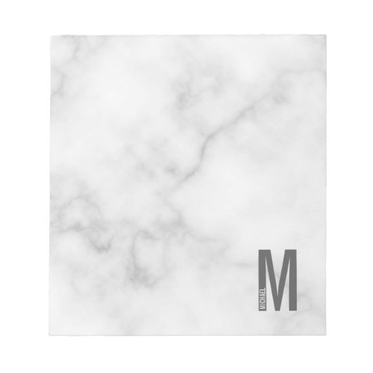 Moderne persoonlijke badmonogram en naam notitieblok (Voorkant)