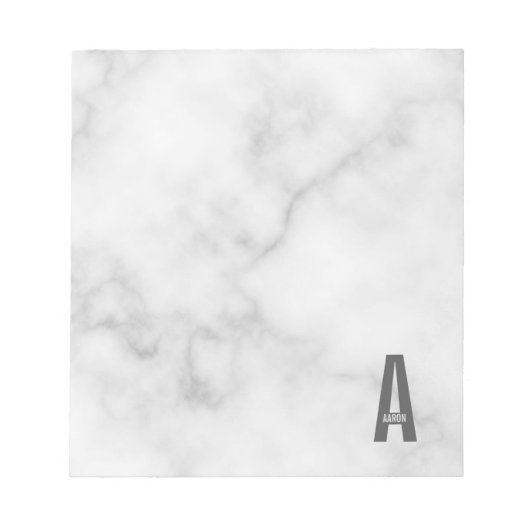 Moderne persoonlijke badmonogram en naam notitieblok (Voorkant)