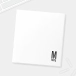 Moderne persoonlijke badmonogram en naam notitieblok<br><div class="desc">Modern Black and White Bold Monogram Design met gepersonaliseerde monogram en naam in een moderne vetgedrukte sans serif lettertypestijl.</div>