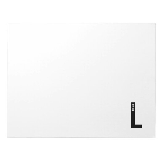 Moderne persoonlijke badmonogram en naam notitieblok (Voorkant)