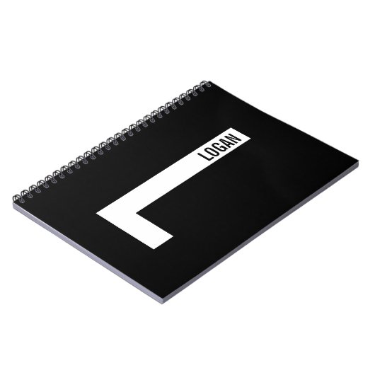 Moderne persoonlijke badmonogram en naam notitieboek (Linkerzijde)