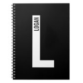 Moderne persoonlijke badmonogram en naam notitieboek (Voorkant)