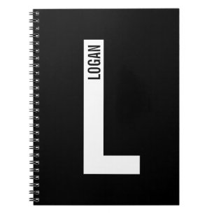 Moderne persoonlijke badmonogram en naam notitieboek