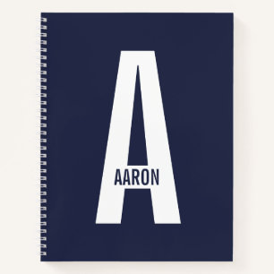 Moderne persoonlijke badmonogram en naam notitieboek
