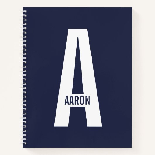 Moderne persoonlijke badmonogram en naam notitieboek (Voorkant)