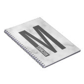 Moderne persoonlijke badmonogram en naam notitieboek (Rechterzijde)