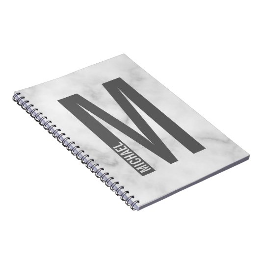 Moderne persoonlijke badmonogram en naam notitieboek (Rechterzijde)