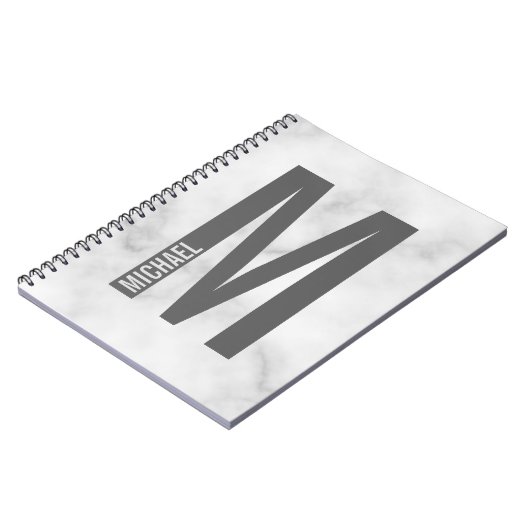 Moderne persoonlijke badmonogram en naam notitieboek (Linkerzijde)