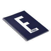 Moderne persoonlijke badmonogram en naam notitieboek (Rechterzijde)