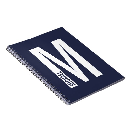 Moderne persoonlijke badmonogram en naam notitieboek (Rechterzijde)