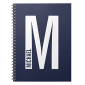 Moderne persoonlijke badmonogram en naam notitieboek (Voorkant)