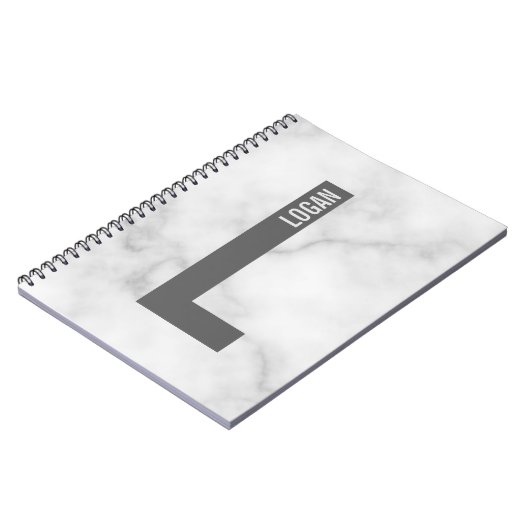 Moderne persoonlijke badmonogram en naam notitieboek (Linkerzijde)