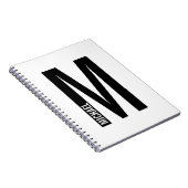 Moderne persoonlijke badmonogram en naam notitieboek (Rechterzijde)