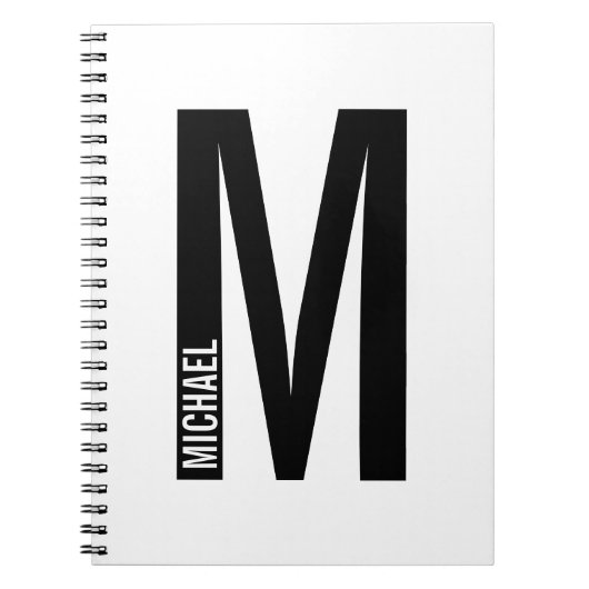 Moderne persoonlijke badmonogram en naam notitieboek (Voorkant)